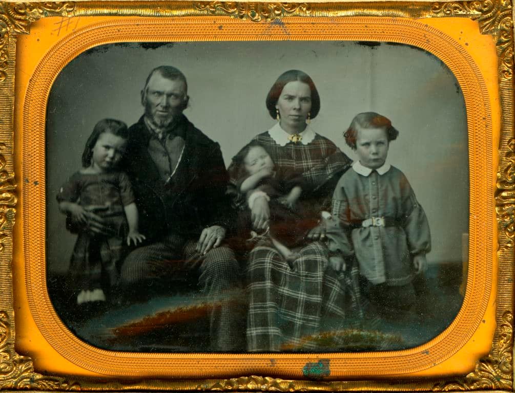 Family portrait of Sarah Brown and Wilford Woodruff's three children.