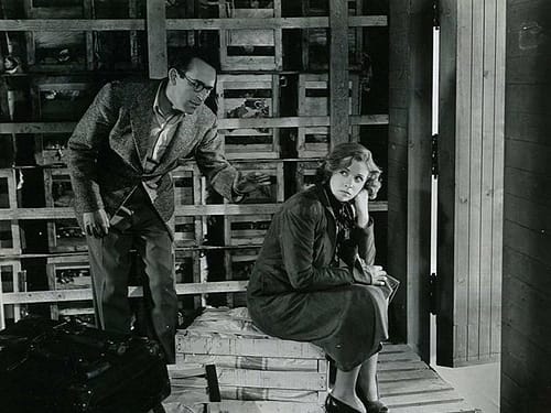 Harold Lloyd in a publicity still with Phyllis Welch in her one and only sound film appearance.