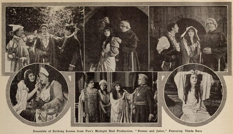 Full page ad in Motion Picture News of Theda Bara's Romeo and Juliet