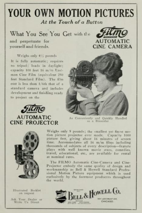 1924 Advertisement for 16mm Bell and Howell